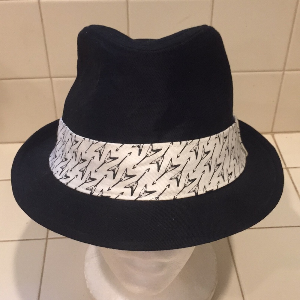 Black Vintage stone 100% cotton Fedora style hat